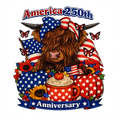 America 250th Anniversary Highland Cow Tee