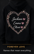 Forever Love Custom Hoodie – Kids Names Edition