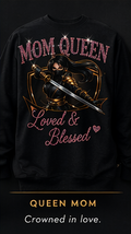 Mom Queen T-Shirt – Front & Back Rhinestone Design